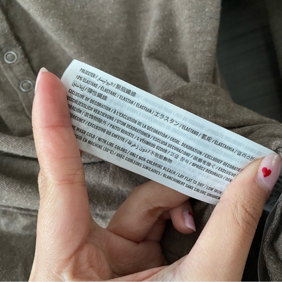 Abercrombie & Fitch Taupe Button Down Bodysuit - Picture 3 of 4